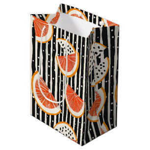 Sac Cadeau Moyen Rayures de tranches de Citrus Gras (8)