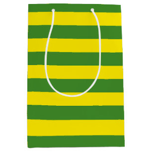 Sac Cadeau Moyen Rayures jaune et verte