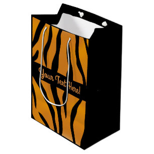 Sac Cadeau Moyen Rayures sauvages personnalisées de tigre de chose