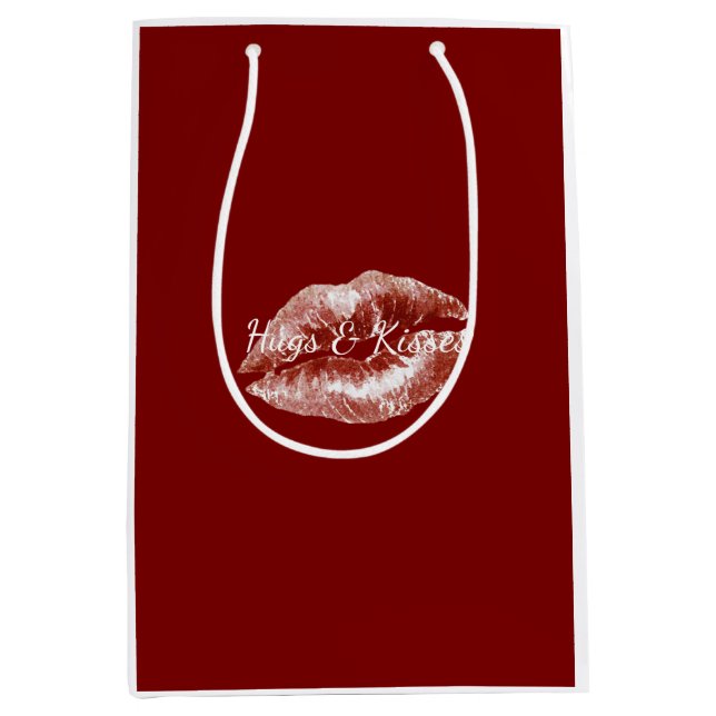 Sac Cadeau Moyen Red Lips Flirty Romantic Valentine's Day Love (Devant)