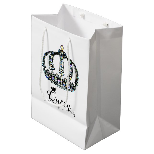 Sac Cadeau Moyen "Reine ! (Devant Angle)