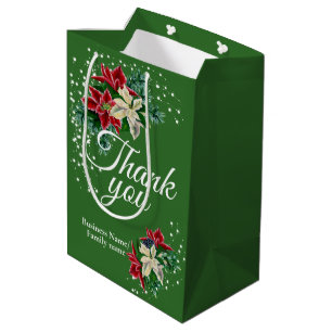 Sac Cadeau Moyen Remerciements Fleur de poinsettia d'appréciation