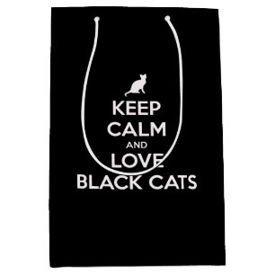 Sac Cadeau Moyen Restez calme et aimez les chats noirs
