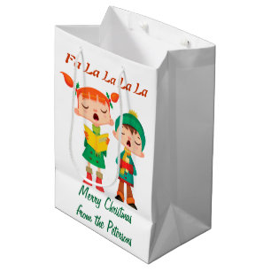 Sac Cadeau Moyen Rétros Carolers de Noël de bande dessinée
