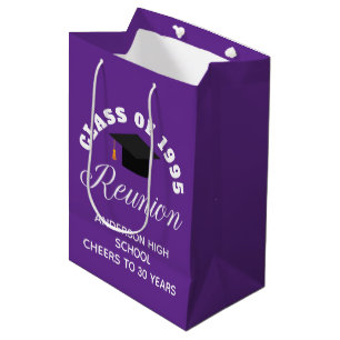 Sac Cadeau Moyen Réunion du lycée violet fête personnalisée