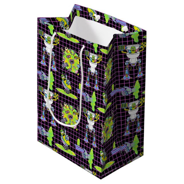 Sac Cadeau Moyen RICK ET MORTY™ | Motif du portail de prélèvement (Devant Angle)