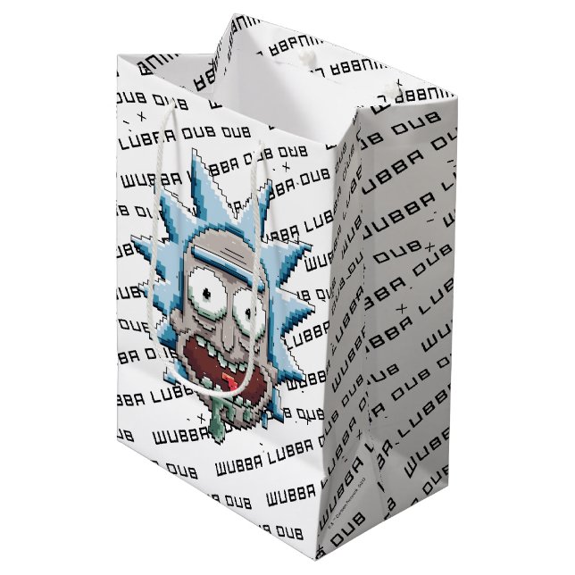 Sac Cadeau Moyen RICK ET MORTY™ | Pixelverse Tête de roulage (Devant Angle)