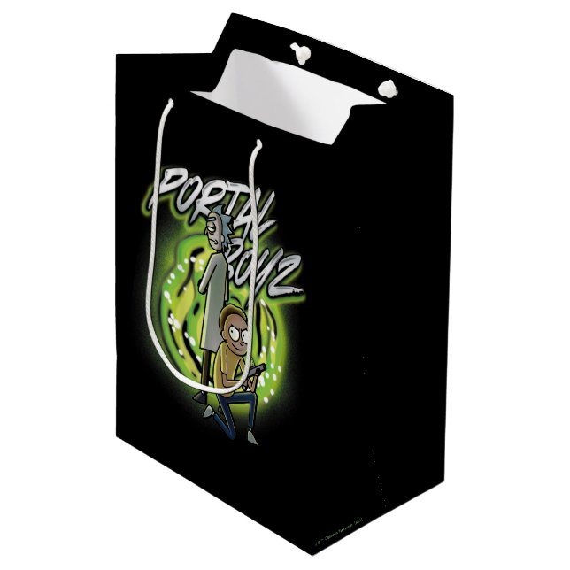 Sac Cadeau Moyen Rick et Morty - Portal Boyz (Devant Angle)