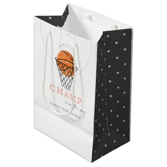 Sac Cadeau Moyen Robe Cute Notre Petit Champ Baby shower De Basket- (Devant Angle)