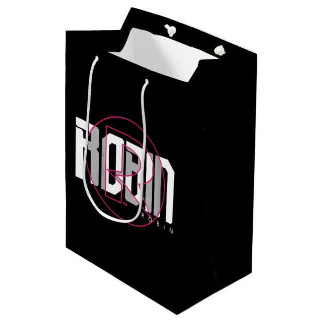 Sac Cadeau Moyen Robin Hi-Tech Nom Graphique (Devant Angle)