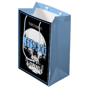 Sac Cadeau Moyen Rock Skull Blue