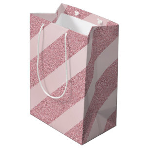 Sac Cadeau Moyen Rose Gold Parties scintillant élégant moderne tend