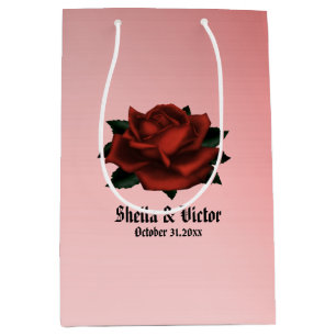 Sac Cadeau Moyen Rose rouge gothique Mariage personnel