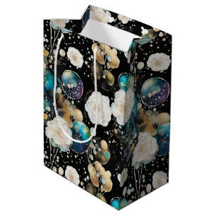 Sac Cadeau Moyen Roses Et Bulles Abstraits