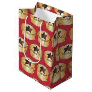 Sac Cadeau Moyen Royaume-Uni Noël Fruit Mince Pie Festive