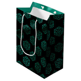 Sac Cadeau Moyen RPG Dice | Teal Green Retro Tabletop Roleplayer