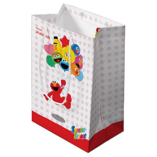 Sac Cadeau Moyen Rue Sésame Elmo et Pals - Ballons d'anniversaire