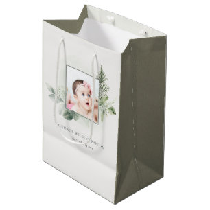 Sac Cadeau Moyen Rustique Green Eucalyptus Fern Foliage Photo Baptê