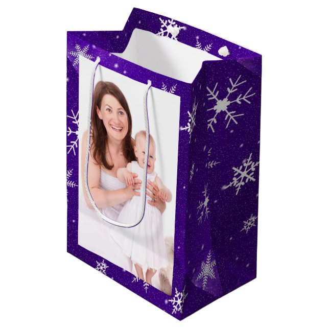 Sac Cadeau Moyen Sac-cadeau Med Blue-Purple Backgrd Blanc (Devant Angle)