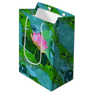 Sac Cadeau Moyen Sac-cadeau Med Pink Lotus Abstrait