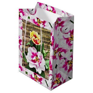 Sac Cadeau Moyen Sac-cadeau Med Tulips rose/jaune