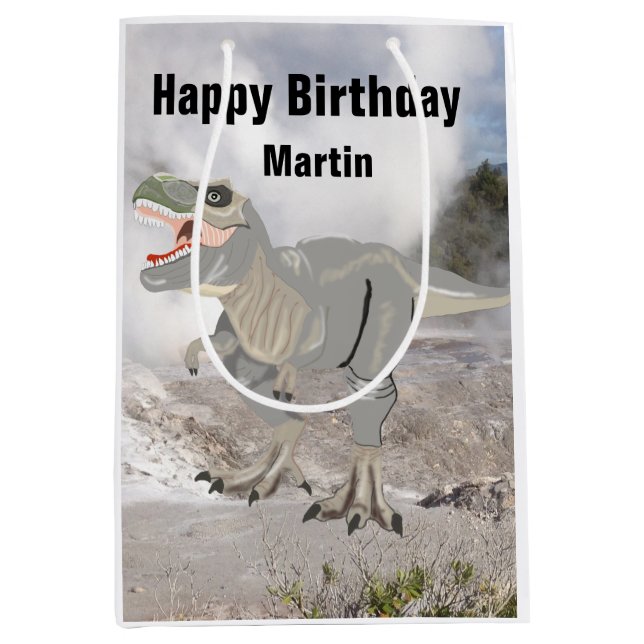 Sac Cadeau Moyen Sac-cadeau moyen de Tyrannosaurus effrayant (Devant)