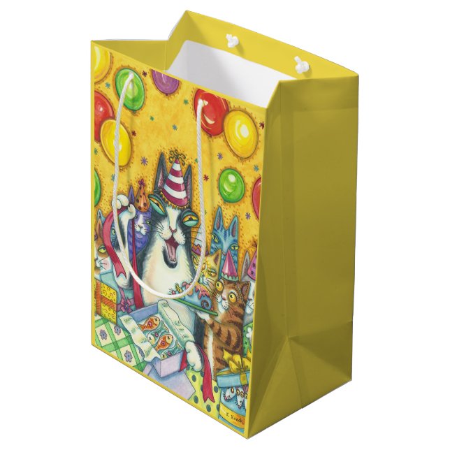 Sac Cadeau Moyen Sac-CADEAU N'Fitz CAT D'ANNIVERSAIRE (Dos Angle)