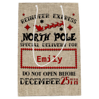 Sac Cadeau Moyen Sac-CADEAU Père Noël Officiel Personnalisé