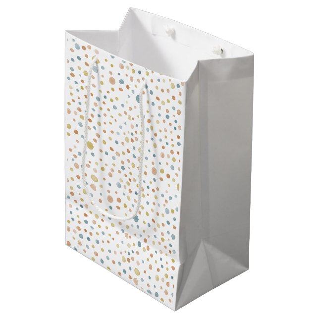 Sac Cadeau Moyen Sac-cadeau pour points d'aquarelle Trey Confetti (Devant Angle)