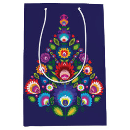 Sac Cadeau Moyen Sacoche cadeau de Noël folklorique avec message pe