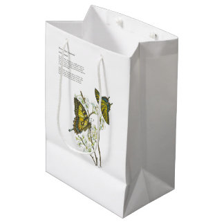 Sac Cadeau Moyen Sacoche cadeau papillon peint à la main