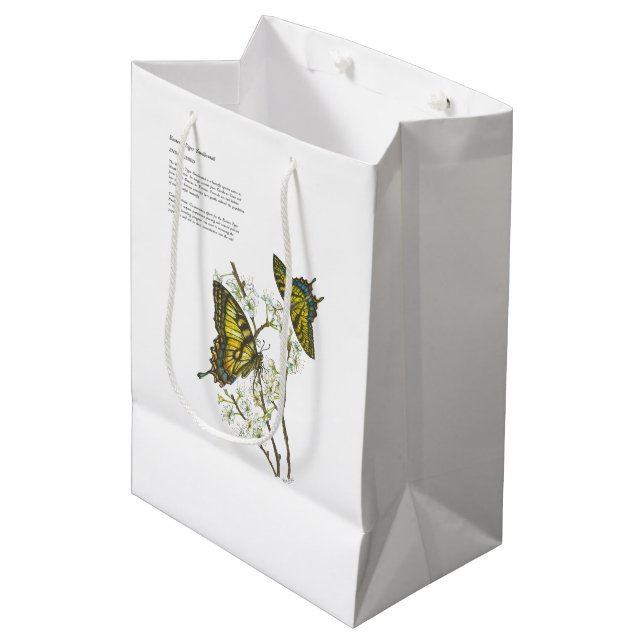 Sac Cadeau Moyen Sacoche cadeau papillon peint à la main (Devant Angle)