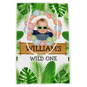Sac Cadeau Moyen Safari JUNGLE Wild One Birthday PHOTO