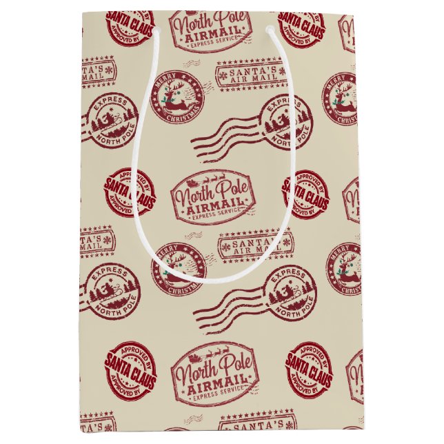 Sac Cadeau Moyen Santa Claus Airmail Holiday (Devant)