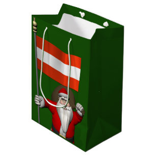 Sac Cadeau Moyen Santa Claus Avec L'Ensigne D'Österreich
