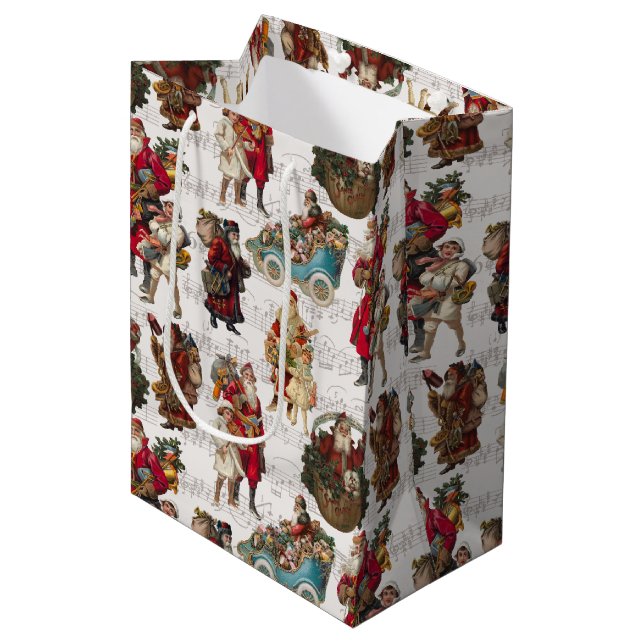 Sac Cadeau Moyen Santas victoriennes sur la musique antique (Devant Angle)