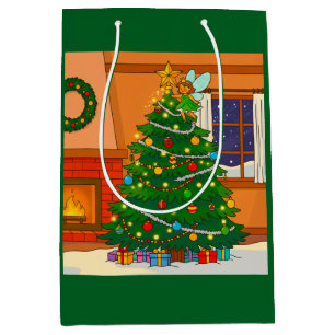 SAC CADEAU MOYEN SAPIN DE NOËL CHAUD DESIGN ARBRE