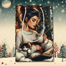 Scène cosy | Une femme boit du cacao Noël