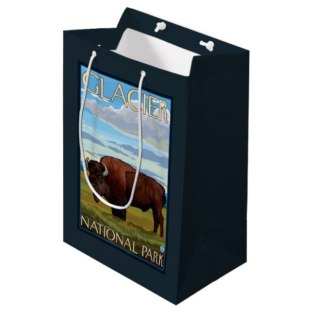 Sac Cadeau Moyen Scène de bison - parc national de glacier, la TA (Devant Angle)