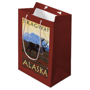 Sac Cadeau Moyen Scène de caribou - Skagway, Alaska