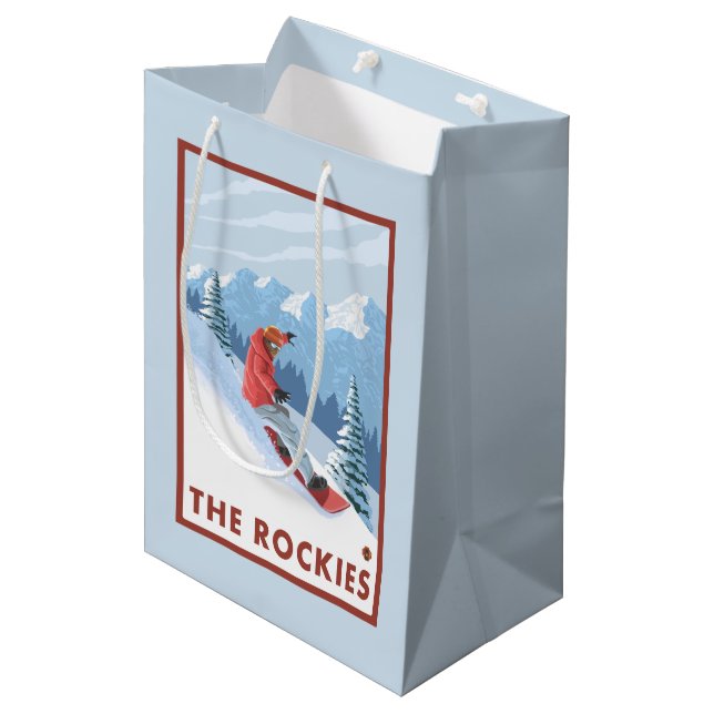 Sac Cadeau Moyen Scène de surfeur - les Rocheuses (Devant Angle)