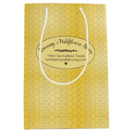 Sac Cadeau Moyen Script Motif de peigne de miel