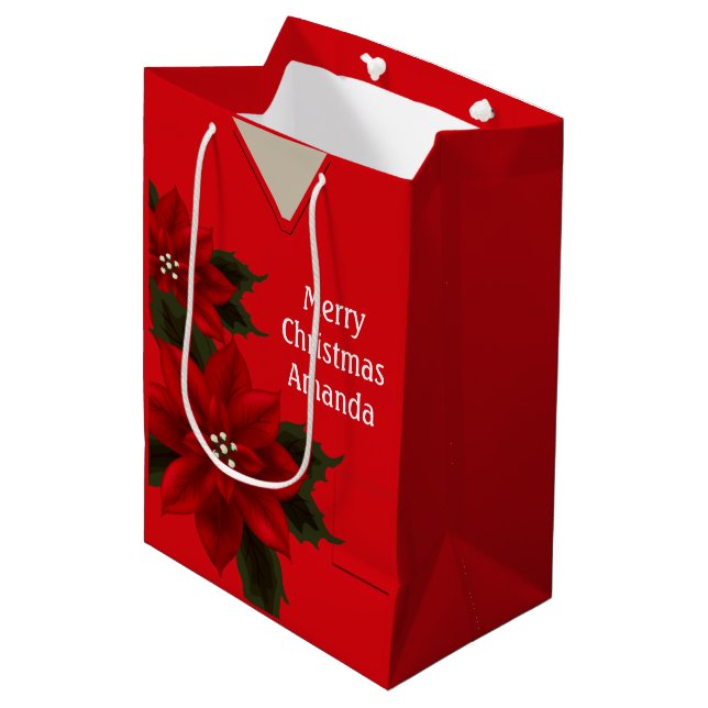 Sac Cadeau Moyen Scruts Médicales Noël rouge MGB (Devant Angle)