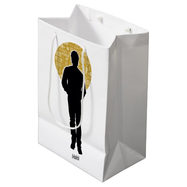 Sac Cadeau Moyen Seinfeld | Jerry Seinfeld Silhouette (Devant Angle)