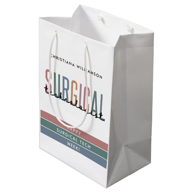 Sac Cadeau Moyen Semaine ou technologie de technologue chirurgical  (Dos Angle)