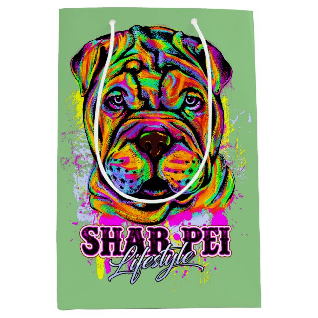 Sac Cadeau Moyen Shar Pei Chien Chien Chien Chien Lifestyle (Devant)