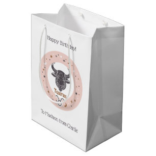 Sac Cadeau Moyen Signe zodiaque personnalisé Taurus