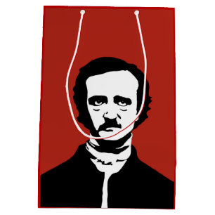 Sac Cadeau Moyen Silhouette d'Edgar Allan Poe