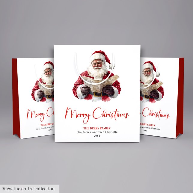 Sac Cadeau Moyen Simple Santa Claus Stylish Modern Holiday Gift Bag (Simple Santa Claus Stylish Modern Holiday Gift Bag)