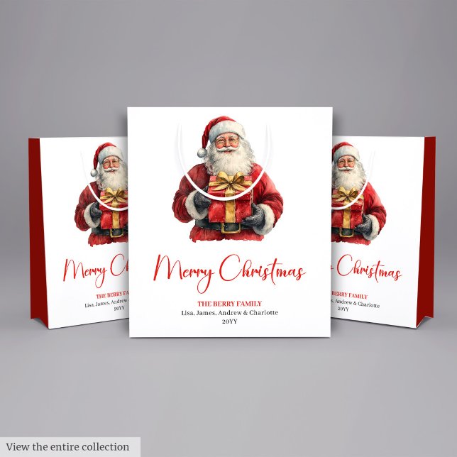 Sac Cadeau Moyen Simple Santa Claus Stylish Modern Holiday Gift Bag (Simple Santa Claus Stylish Modern Holiday Gift Bag)